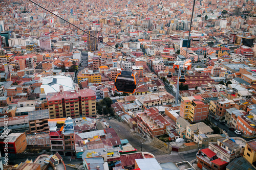 Cable car over the city photo