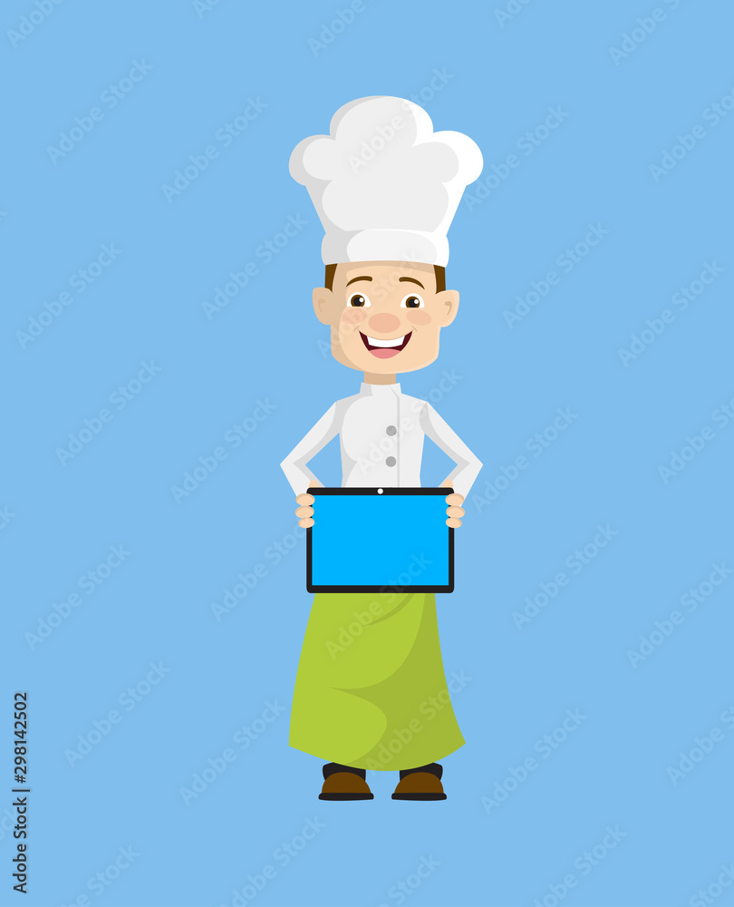 Chef - Presenting a Tablet Chef - Presenting a Tablet