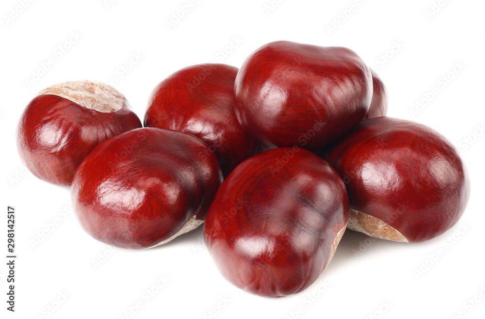 chestnuts isolated on a white background. Healthy chestnuts isolated on a white background. Healthy