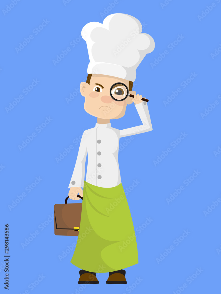 Chef - Watching with Magnifier Chef - Watching with Magnifier