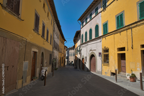 Montopoli in Val d'Arno narrow street architecture. Tuscany, Italy. HDR. © Panama