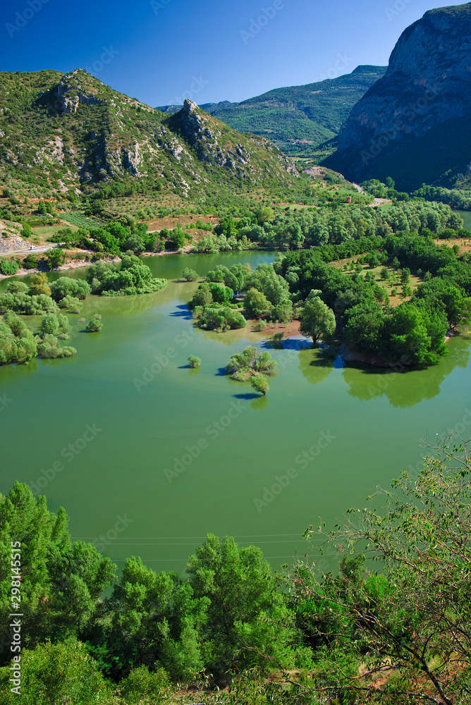 Fototapeta premium Mountain landscape near a small town in Catalonia
