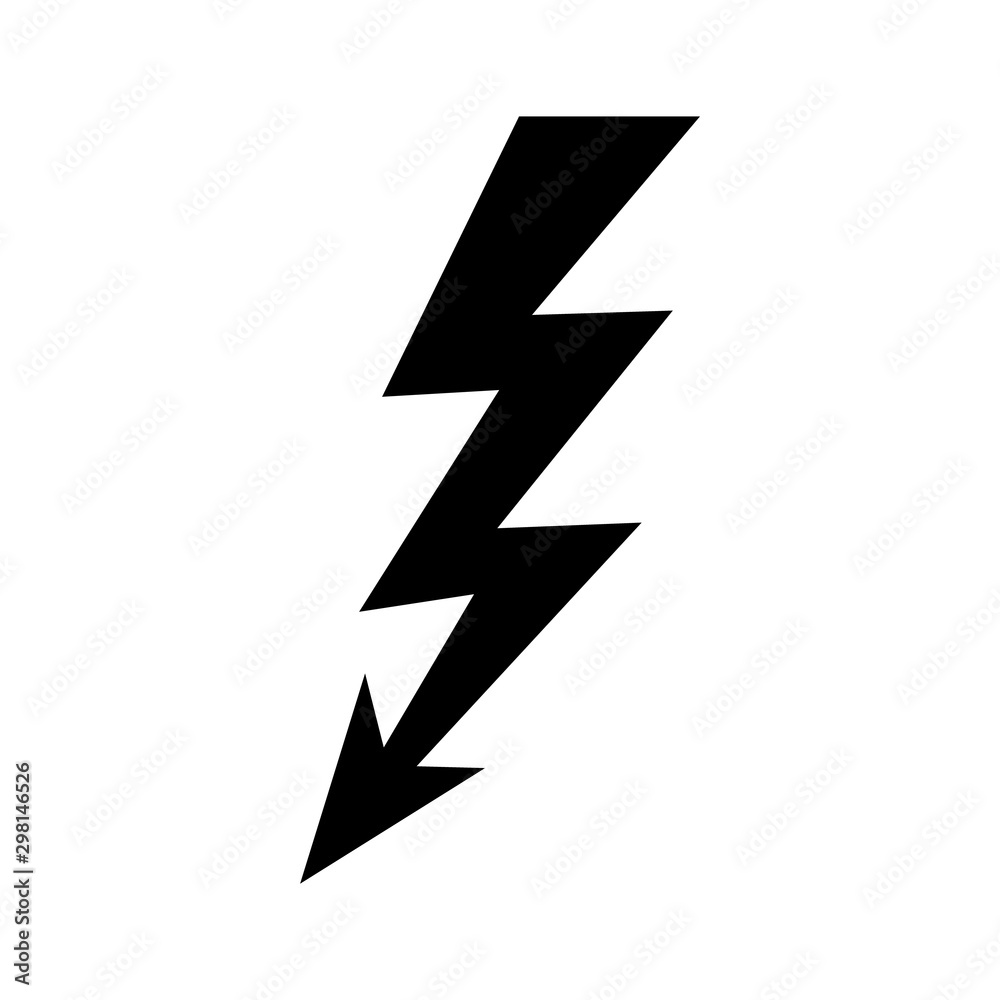 Lightning icon illustration, logo isolated on white background Lightning icon illustration, logo isolated on white background
