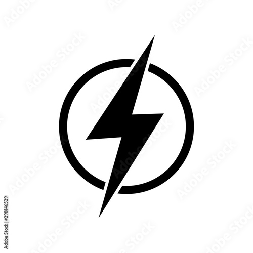Lightning icon illustration, logo isolated on white background