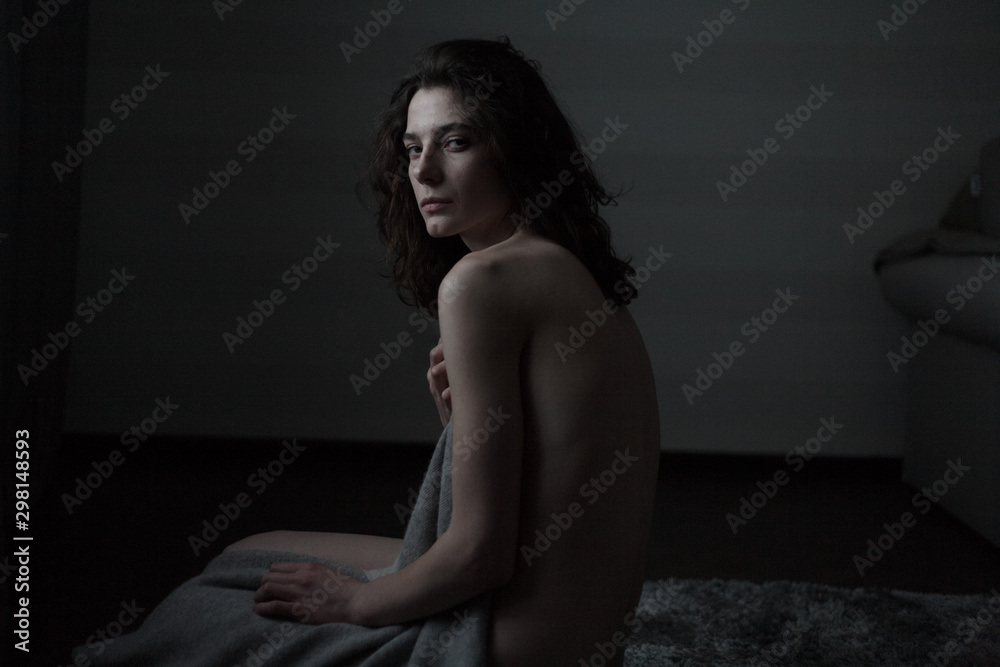 portrait of a girl on a gray background portrait of a girl on a gray background