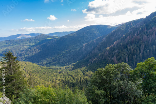 Fototapeta Naklejka Na Ścianę i Meble -  Schlucht Pass, France - 09 13 2019: Beautiful panoramic view of the Frankenthal-Missheimle Nature Reserve