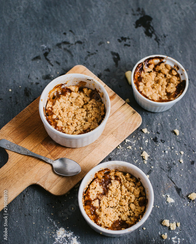Cooking apple cinnamon crumble