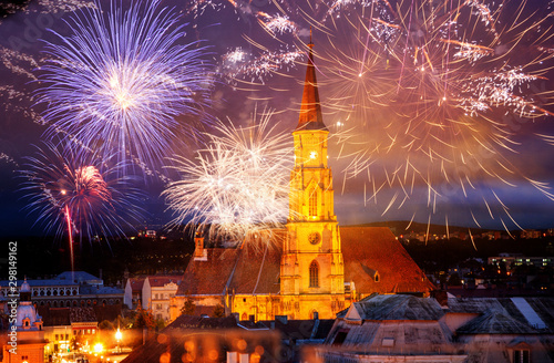 fireworks over Cluj-Napoca New Year destination photo
