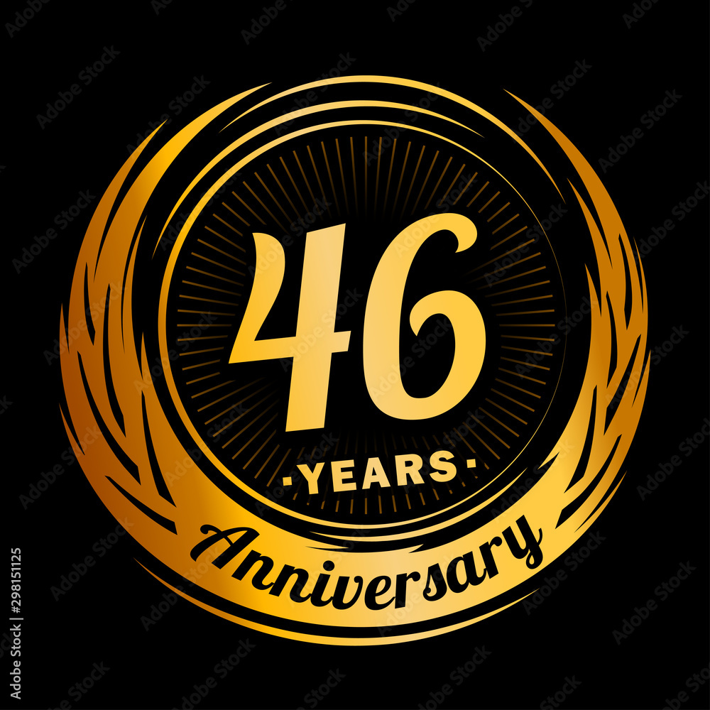 46 years anniversary. Anniversary logo design. Forty-six years logo.