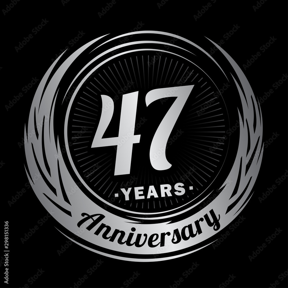Fototapeta premium 47 years anniversary. Anniversary logo design. Forty-seven years logo.