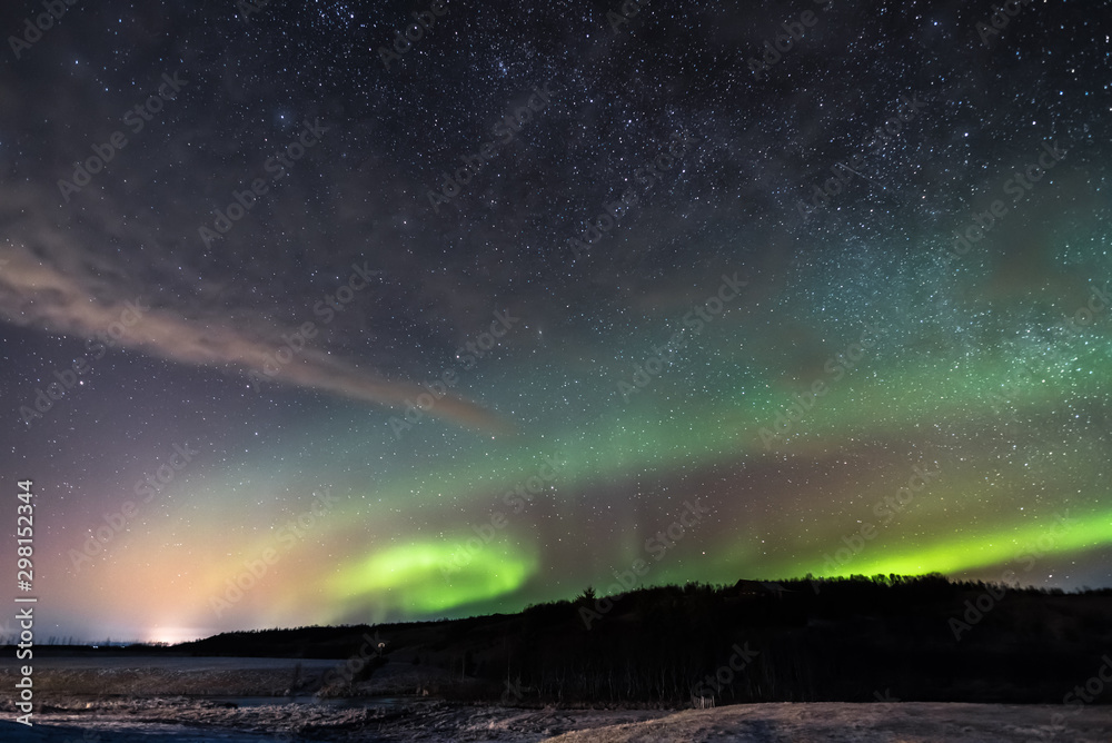 Night aurora in Iceland
