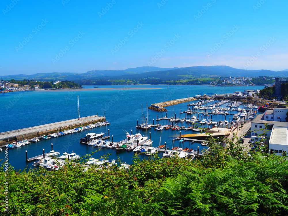 View of the seaport in Ribadeo, Lugo, Galicia, Spain