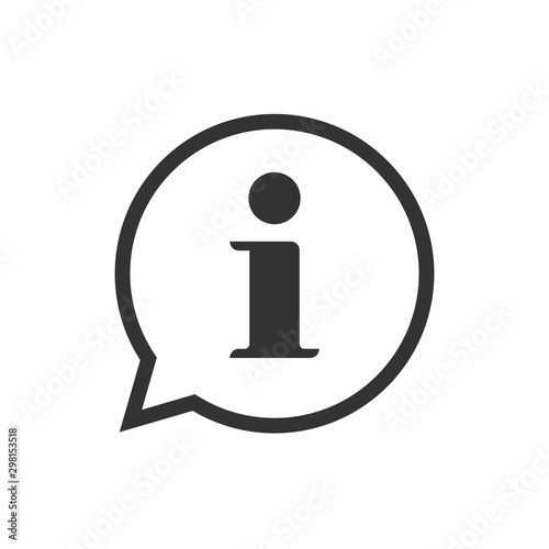 Info help sign hint tips annotation icon notice vector symbol, line outline art black and white information bubble speech mark isolated pictogram image