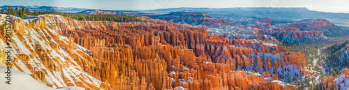 Aerial view of Bryce Canyon during the sunset, USA photo
