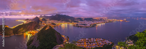 Aerial view of Rio de Janeiro at night