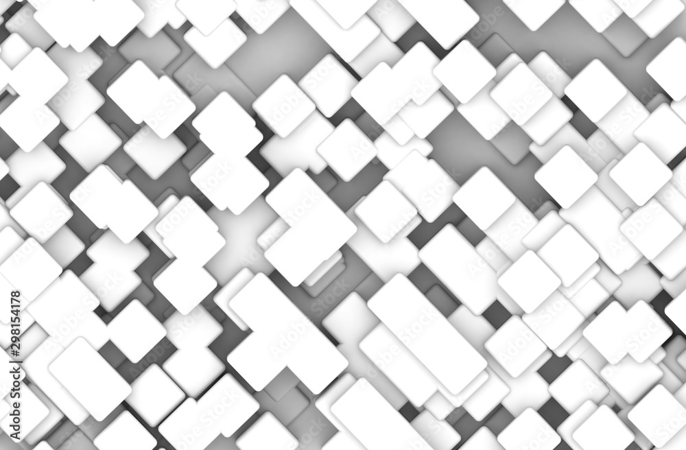 Abstract geometric shape of white cubes 3d render. Futuristic fashioned glossy background. Abstract geometric shape of white cubes 3d render. Futuristic fashioned glossy background.