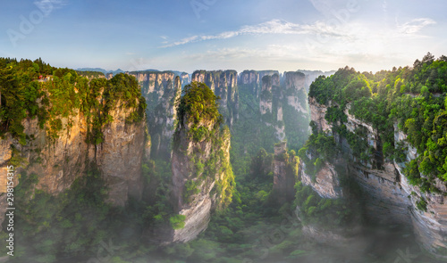 Aerial view of Avatar Mountains, Zhangjiajie National Forest Park, China
