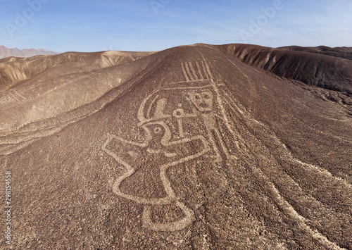 Aerial view of the Geoglyphs in Palpa Valley, Peru. photo