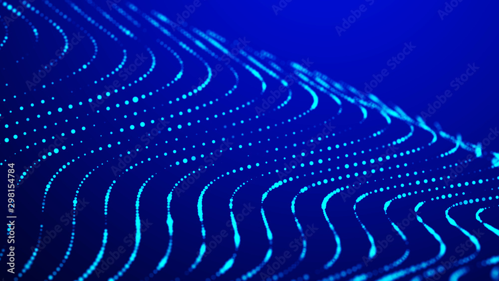 custom made wallpaper toronto digitalDigital technology background. Dynamic wave of glowing particles. Abstract background. 3d rendering.