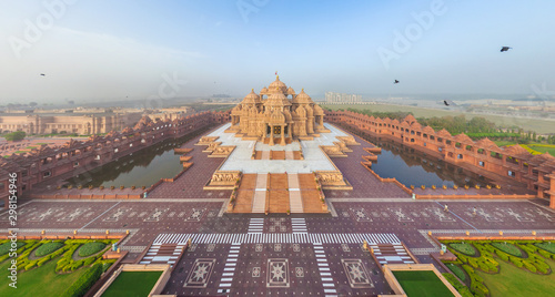 Aerial view of Swaminarayan Akshardham photo