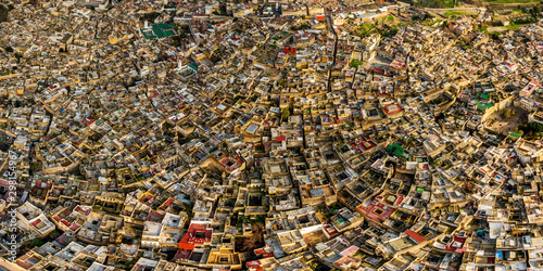 Aerial view of Fes neighborhood, Morocco
