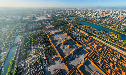 Aerial view of the Forbidden City, Beijing, China. photo