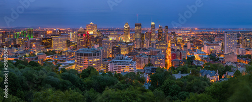 Panoramic aerial view of Montreal cityscape, Canada photo