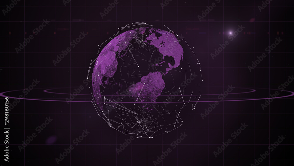 City lights at night over the planet earth with sun rising. City lights at night over the planet earth with sun rising.
