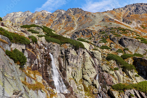 The Skok waterfall near to Strbske pleso lake in High Tatras National Park, Slovakia