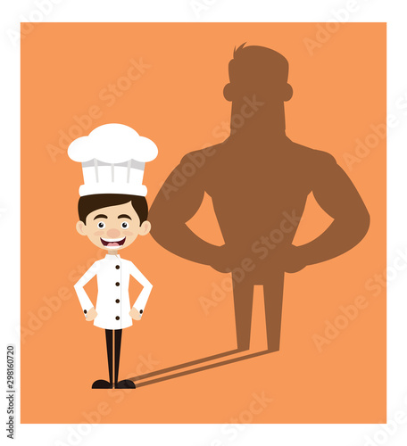 Chef Cartoon - Standing in Positive Attitude