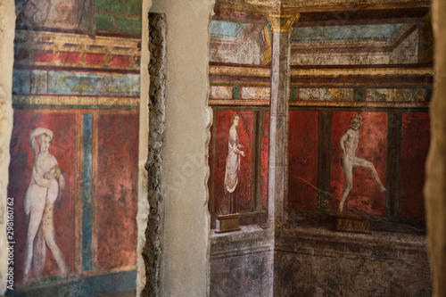 Ancient Rome, detail of the ancient painting in Pompeii.