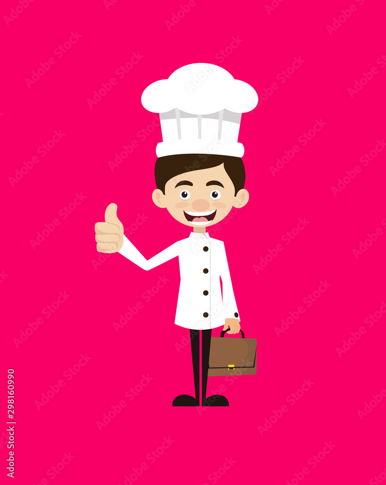 Chef Cartoon - Showing a Thumb Up Chef Cartoon - Showing a Thumb Up