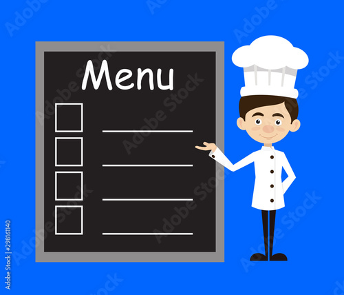Chef Cartoon - Presenting Menu List