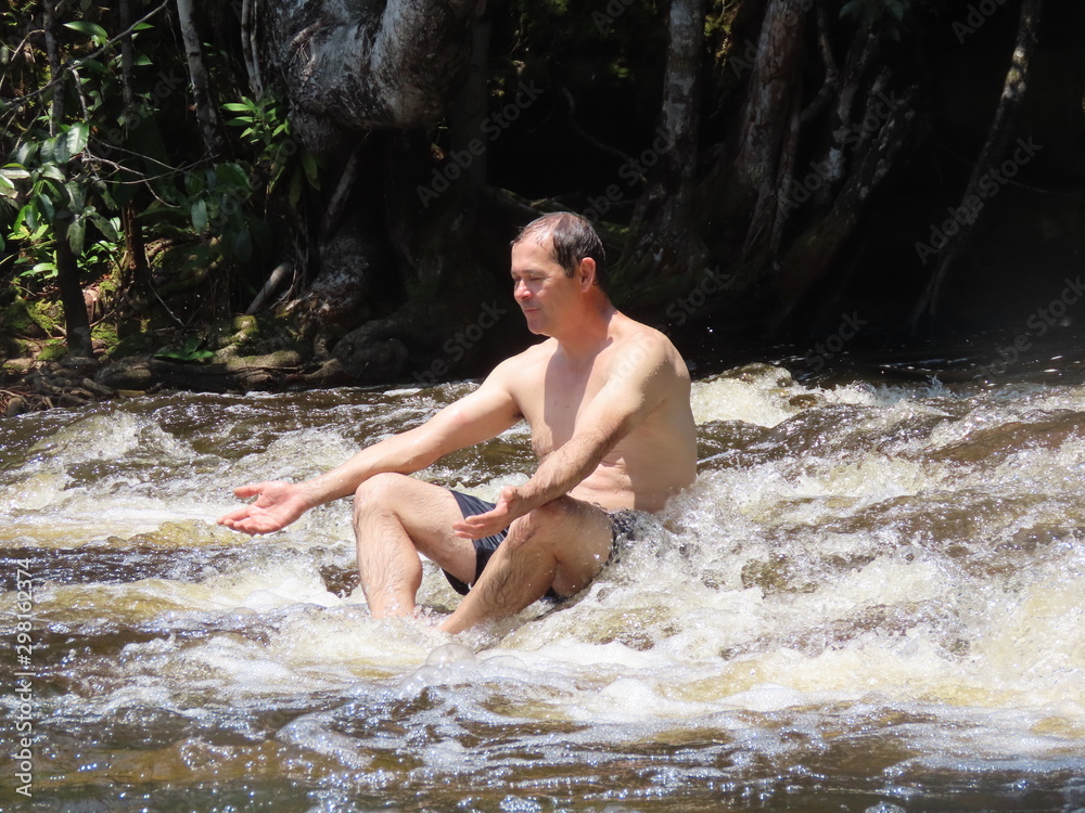 Fototapeta premium man in water