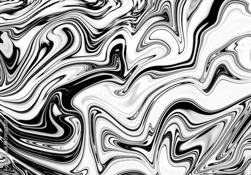 Liquid black and white marble background.