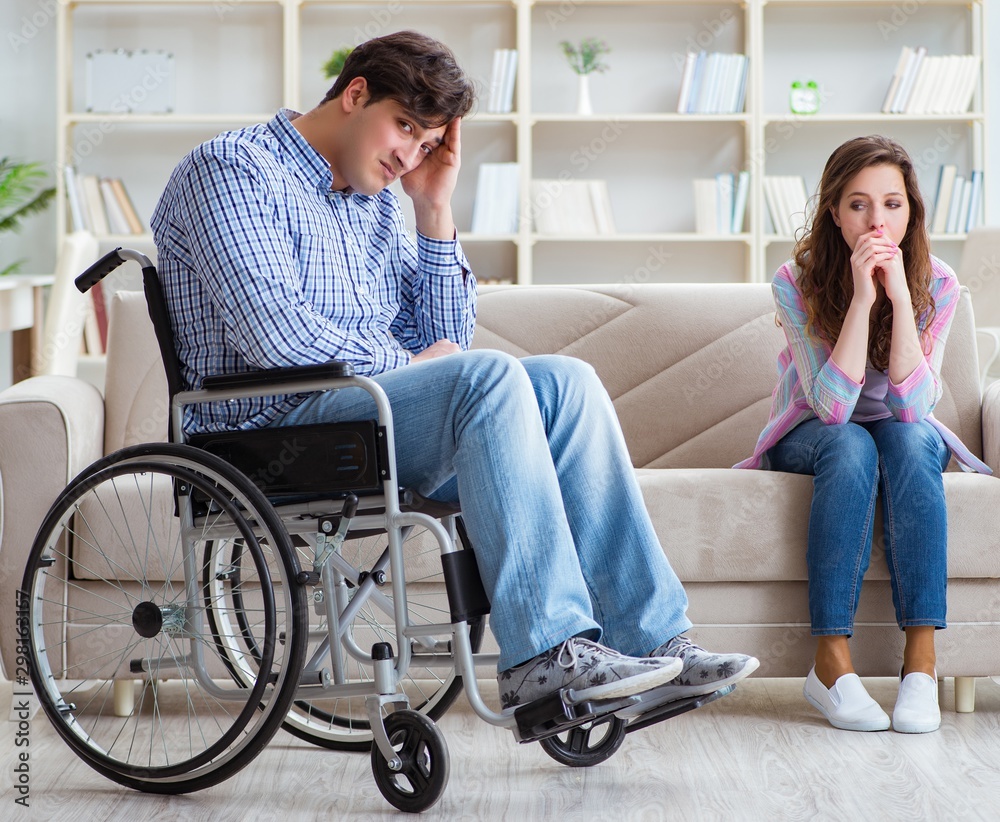 Desperate disabled person on wheelchair Desperate disabled person on wheelchair