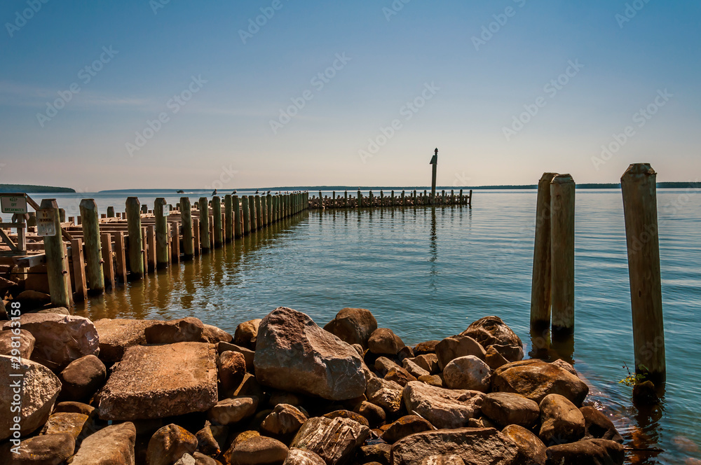 Bayfield, Wisconsin city dock on Lake Superior