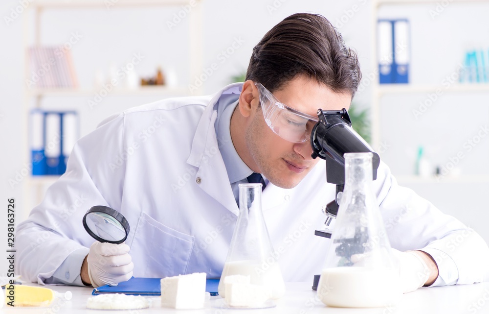 Food scientist testing new stuff in the lab