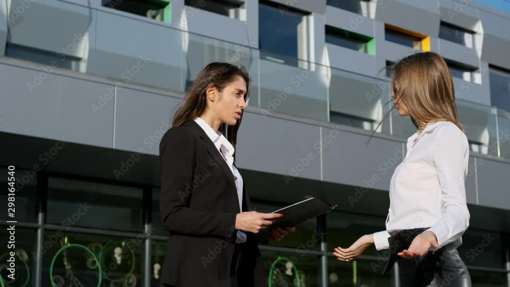 Meeting Of Two Young Businesswomen. Meeting Of Two Young Businesswomen.