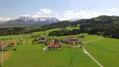 Aerial View from Ulrichshoegl to Salzburg, near by Ainring, Bavaria, Germany, Salzburg, Austria photo