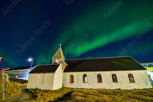 Church in Maniitsoq by Night photo