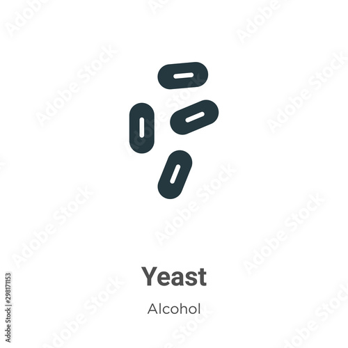 Yeast vector icon on white background. Flat vector yeast icon symbol sign from modern alcohol collection for mobile concept and web apps design.
