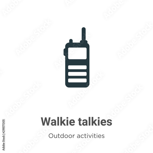 Walkie talkies vector icon on white background. Flat vector walkie talkies icon symbol sign from modern outdoor activities collection for mobile concept and web apps design.
