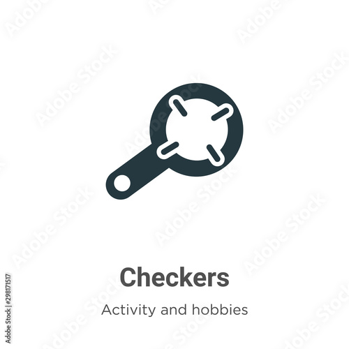 Checkers vector icon on white background. Flat vector checkers icon symbol sign from modern activity and hobbies collection for mobile concept and web apps design.