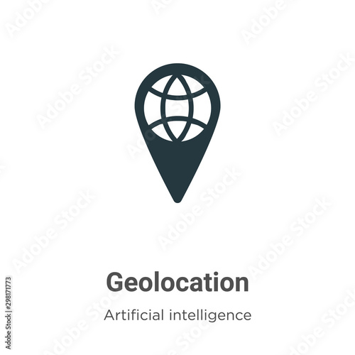 Geolocation vector icon on white background. Flat vector geolocation icon symbol sign from modern big data collection for mobile concept and web apps design.