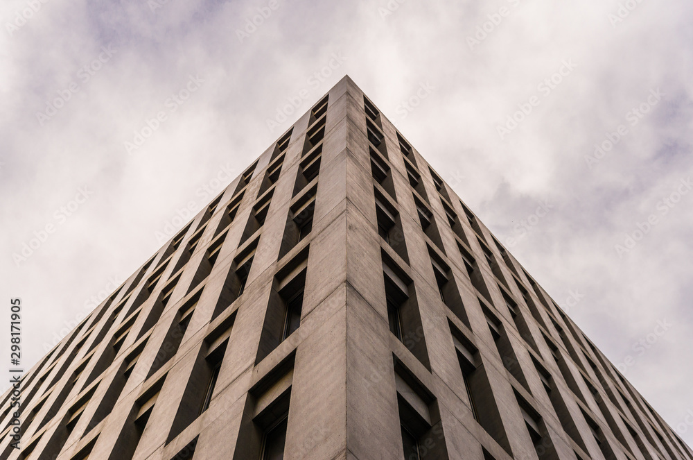 Fototapeta premium Close up of a colorful building, abstract geometric pattern and background