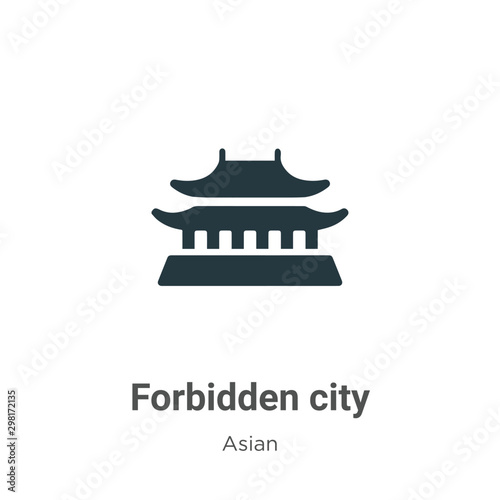 Forbidden city vector icon on white background. Flat vector forbidden city icon symbol sign from modern asian collection for mobile concept and web apps design.