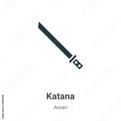 Katana vector icon on white background. Flat vector katana icon symbol sign from modern asian collection for mobile concept and web apps design.