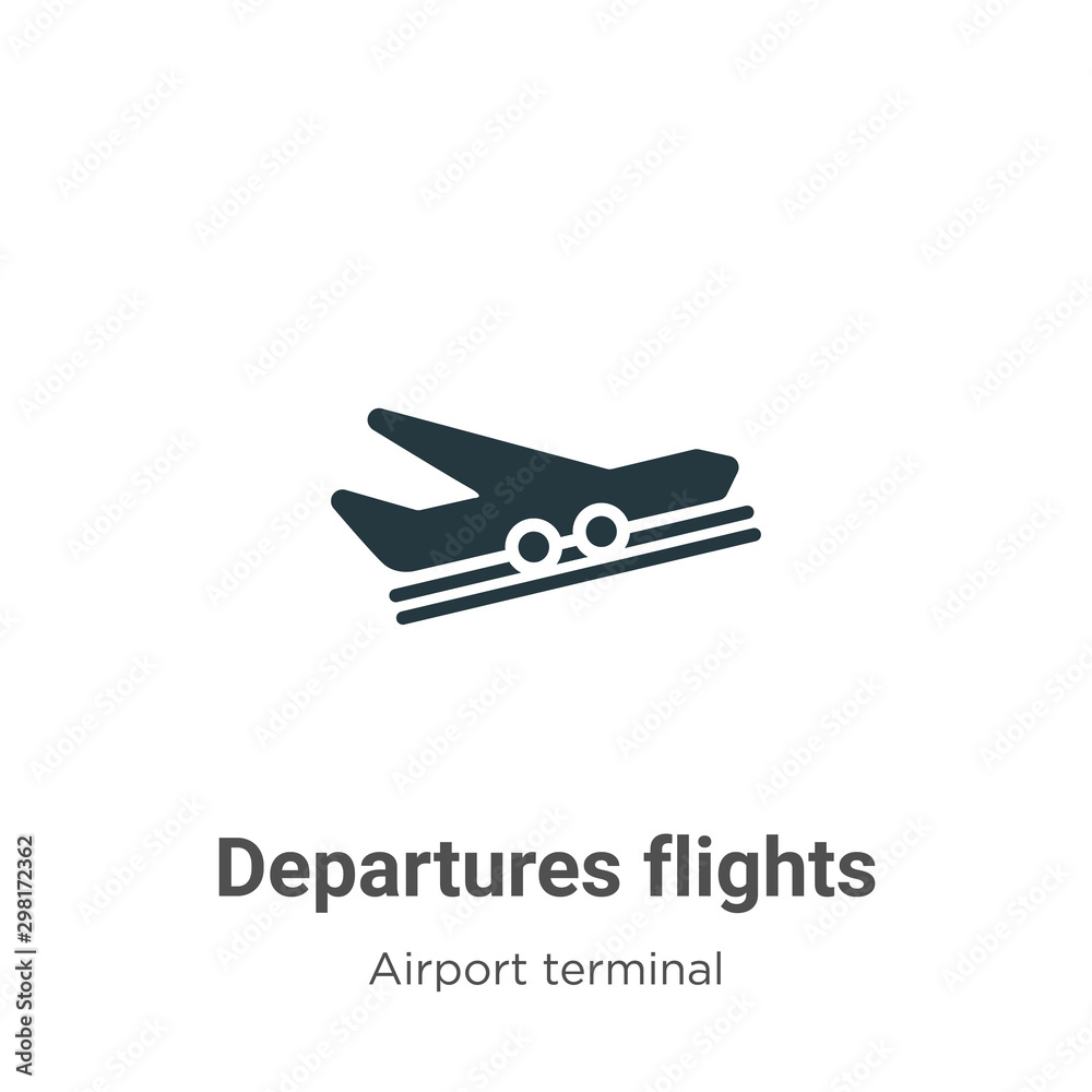 Departures flights vector icon on white background. Flat vector departures flights icon symbol sign from modern airport terminal collection for mobile concept and web apps design.