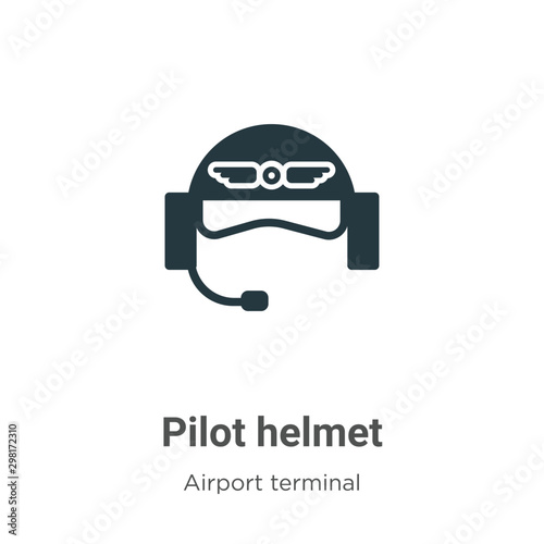 Pilot helmet vector icon on white background. Flat vector pilot helmet icon symbol sign from modern airport terminal collection for mobile concept and web apps design.